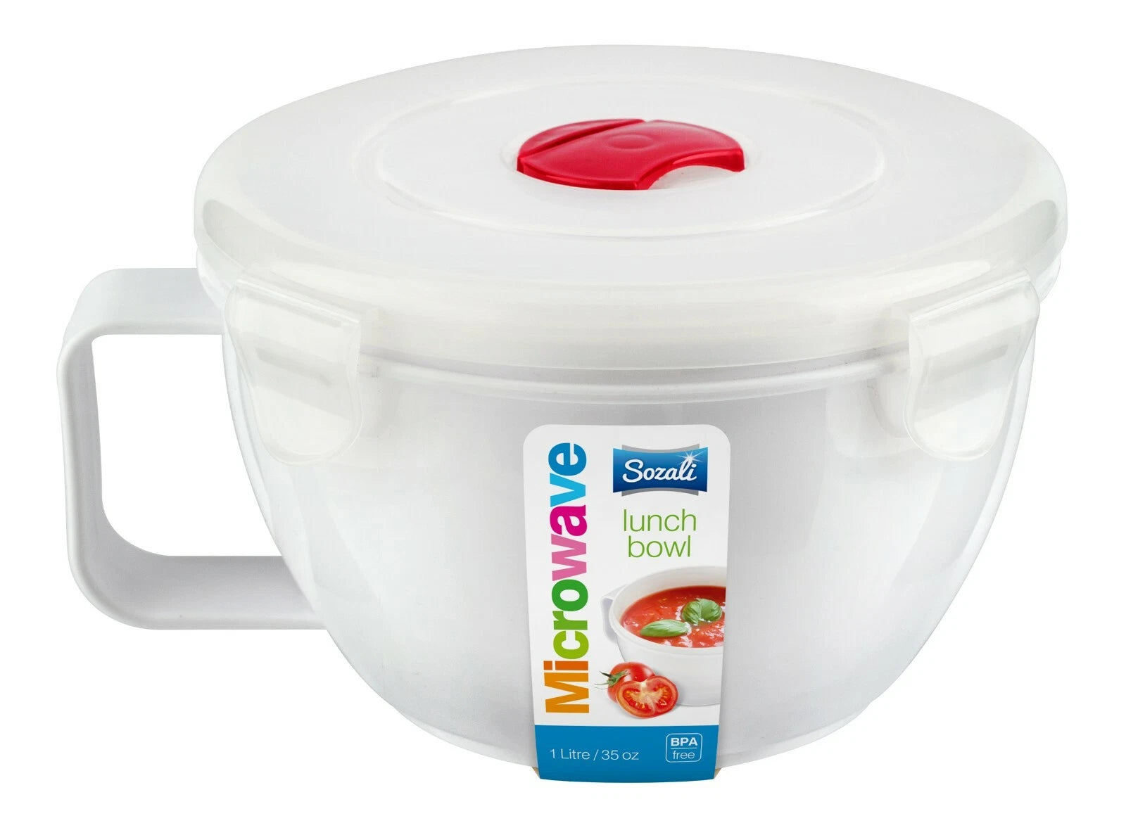 1L Microwave Food Lunch Bowl Soup Container Spill Proof Clip Lock Vent Lid
