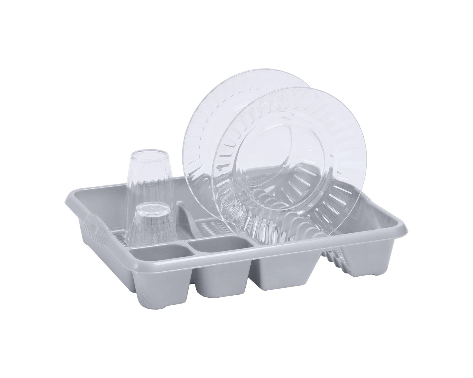 Large Plastic Kitchen Plate Dish Drainer Rack Draining Board Cutlery Holder UK