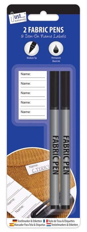 2 x Fabric Pens Textile Label Clothes Laundry Waterproof Permanent Marker Pen