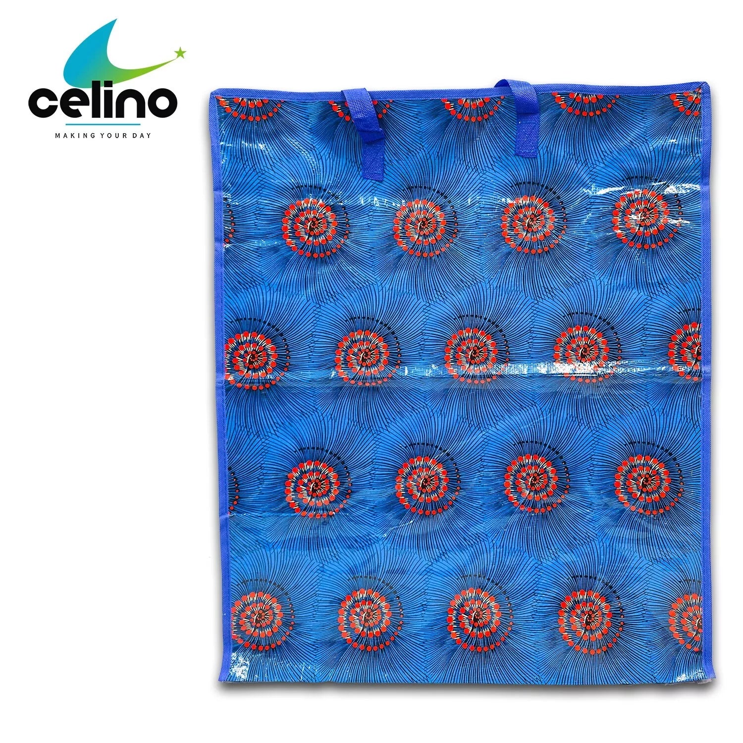 Extra Large Printed Laundry Storage Bag with Zip – Strong Reusable Shopping, Moving & Clothes Storage Bag 65x55x24cm
