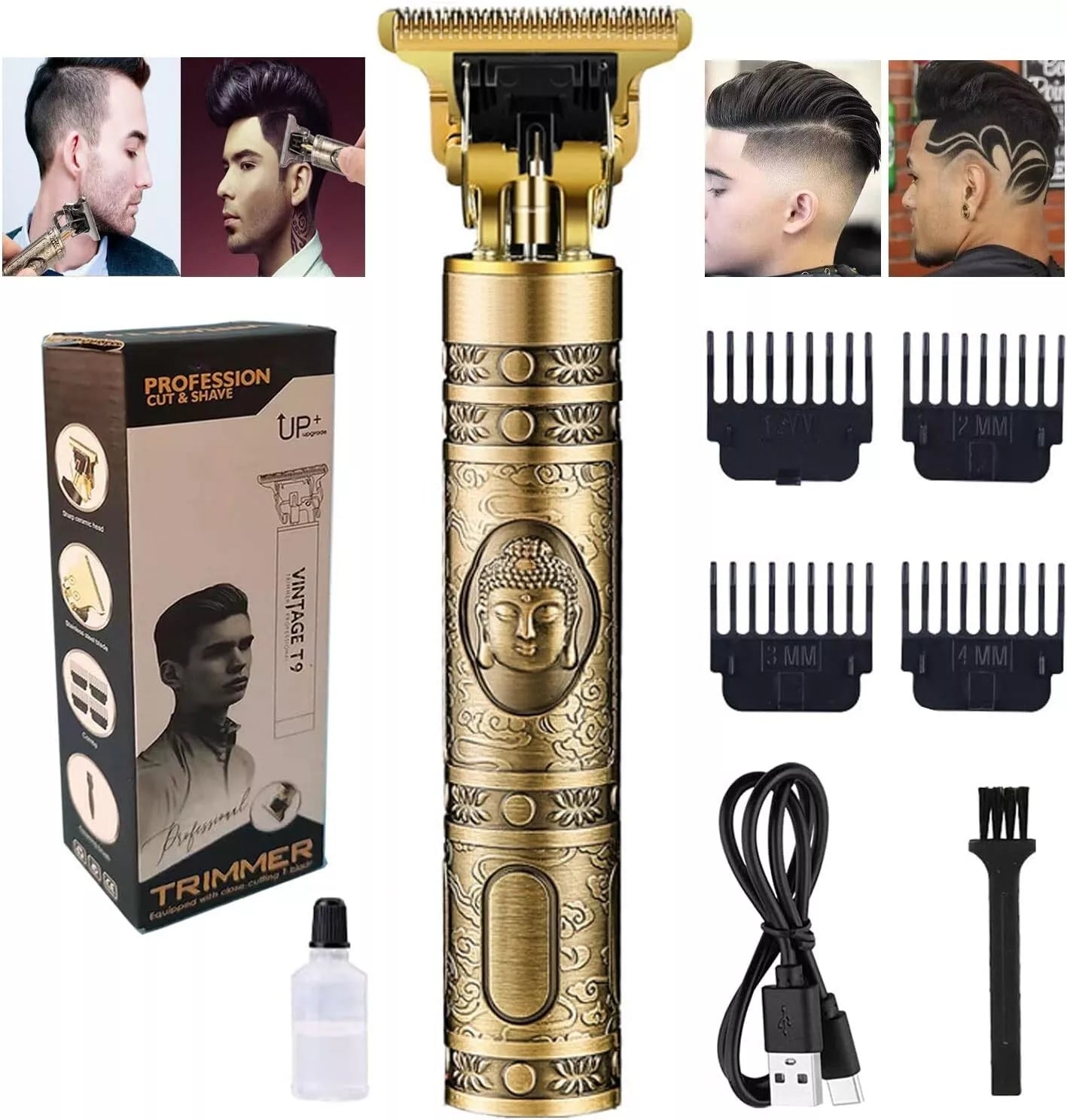 Professional Cordless Hair Trimmer for Men – Electric Beard Trimmer, Hair Clippers & Grooming Shaver