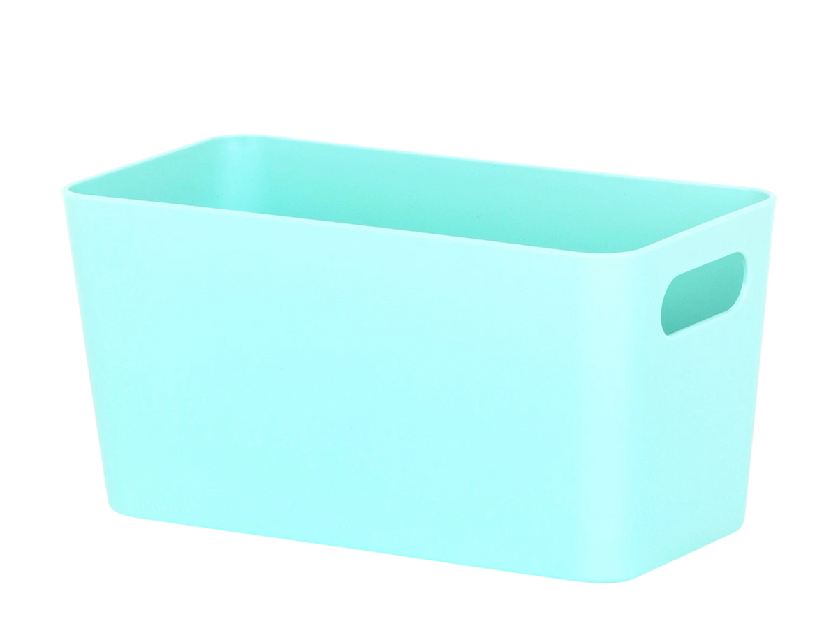 Plastic Storage Baskets Organiser Reusable Boxes Kitchen Bathroom Office Home