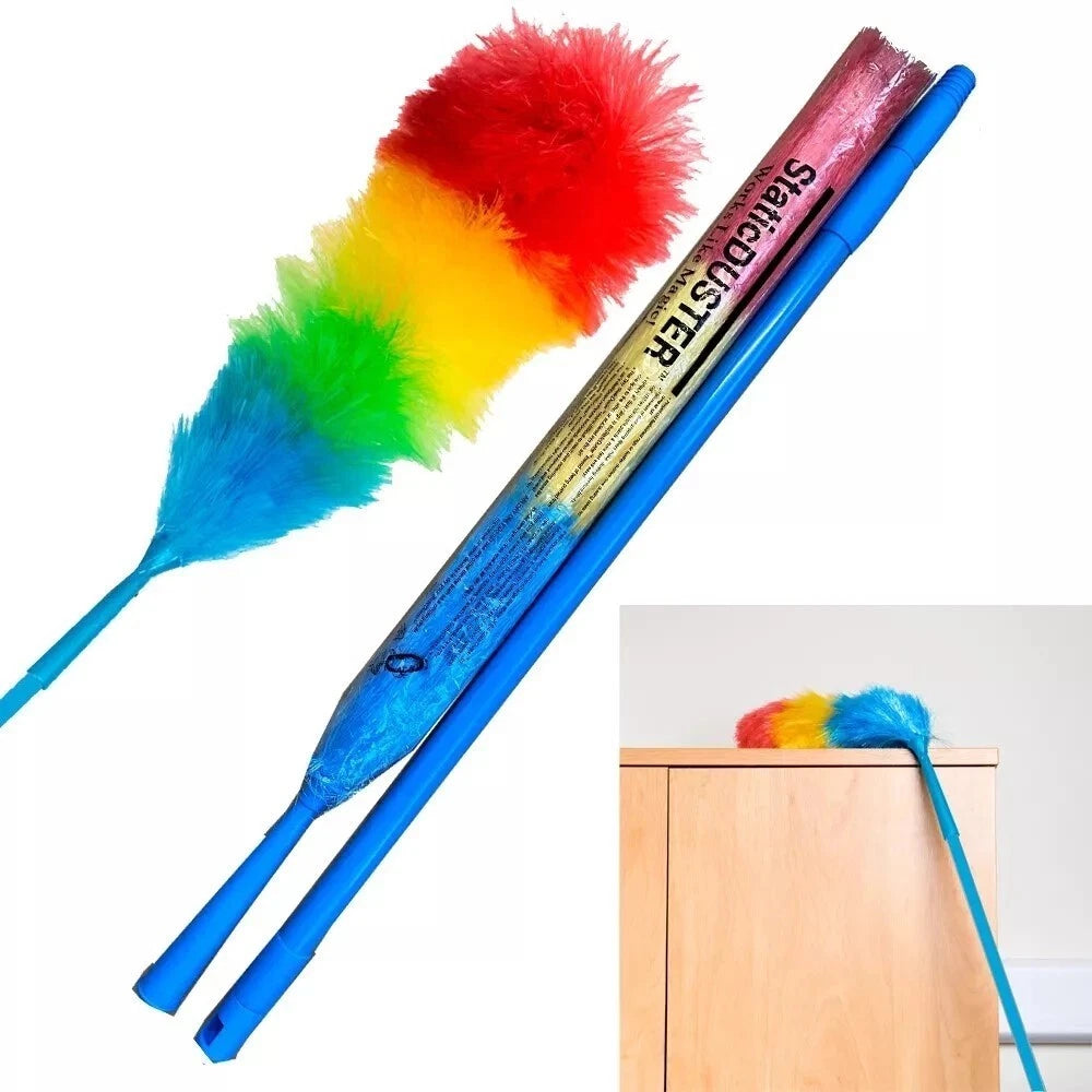 1.8M EXTENDABLE HANDLE TELESCOPIC DUSTER ANTI-STATIC FEATHER LONG HYGIENIC BRUSH