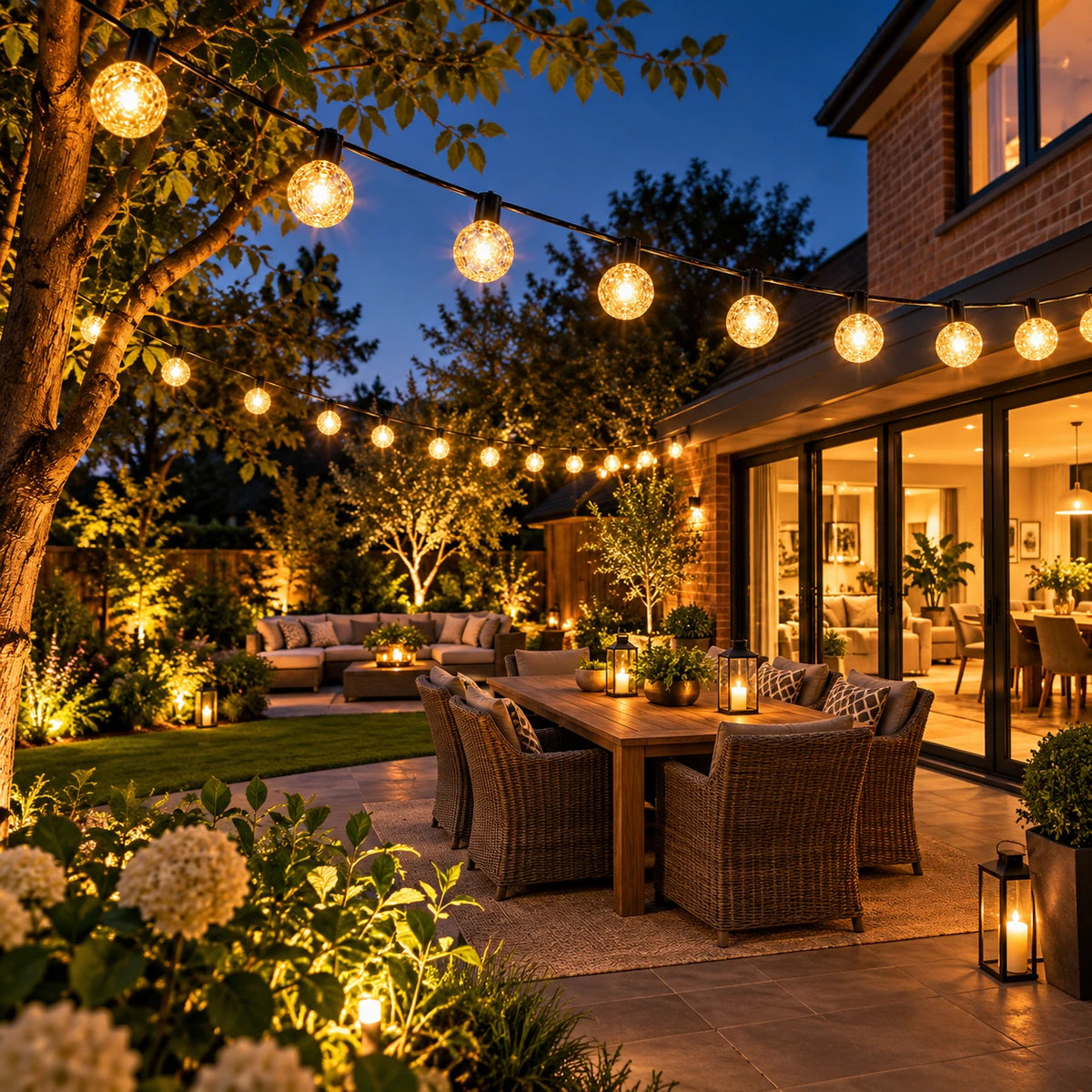 10 LED String Lights Warm White Globe Indoor Outdoor Garden 9.5M Fairy Lights