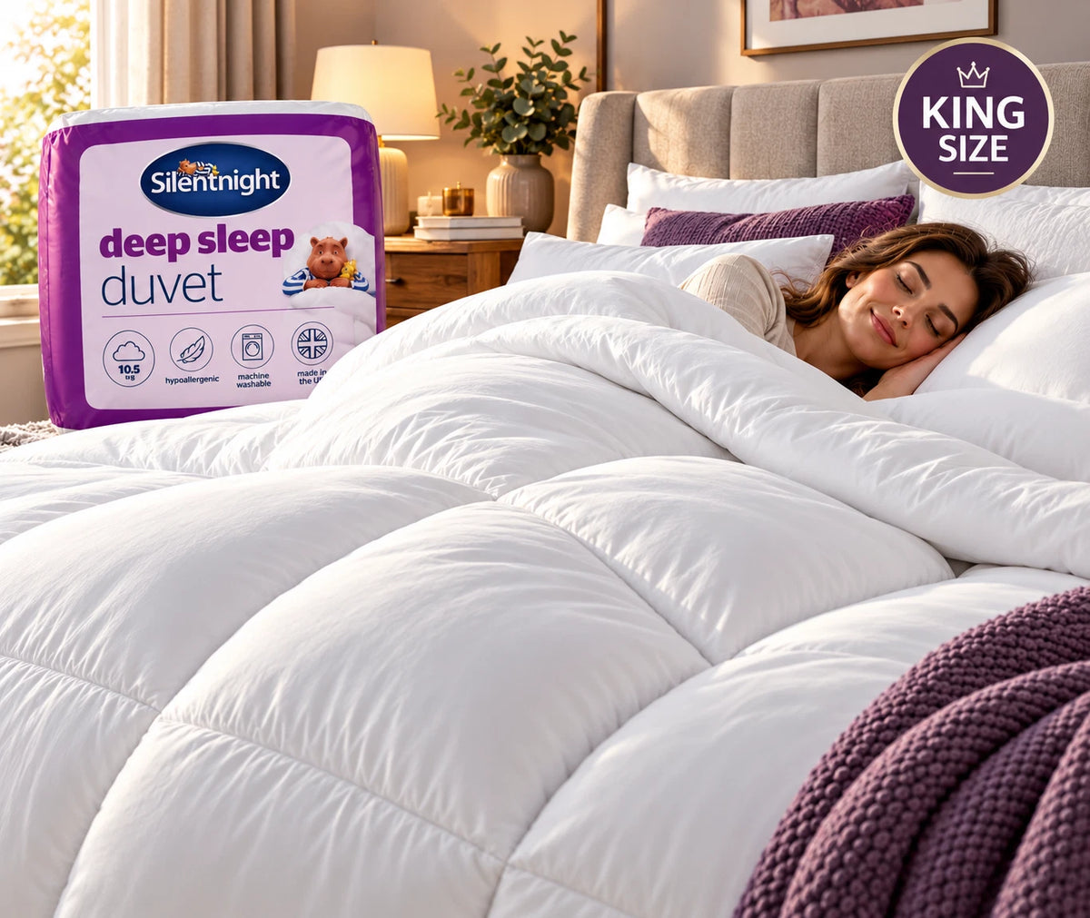 Silentnight Deep Sleep Duvet 10.5 Tog King Size All Seasons Warm Soft Cosy
