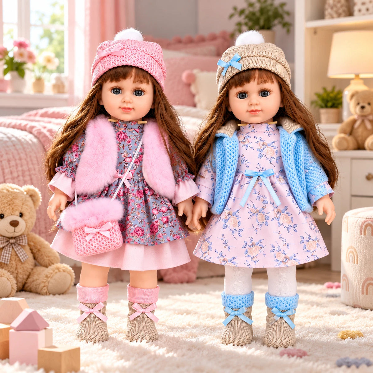 38cm Fashion Dolls With Stylish Outfit Clothes Girls Toys Musical Doll Xmas Gift