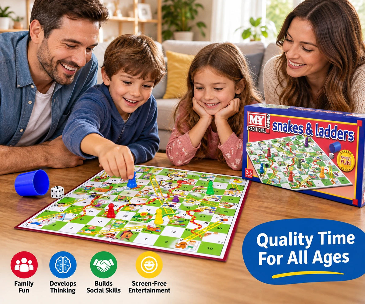 Snakes and Ladders Board Game Classic Traditional Fun Family Kids Adults Games