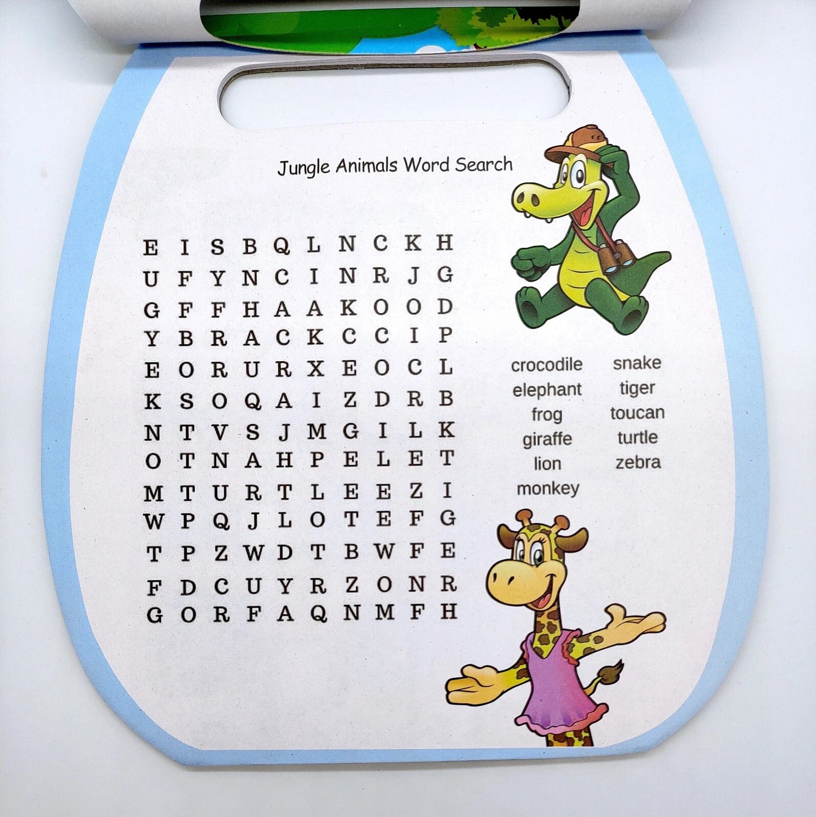Kids Children Learning Book Pre School Activity Animals Wordsearch Puzzle Travel