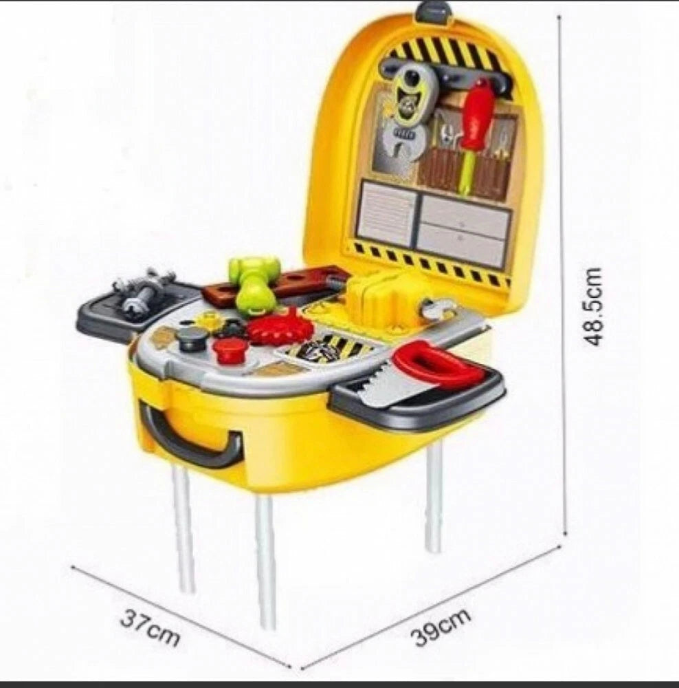 Kids Backpack Tools Set Role Pretend Play Realistic Workbench Construction Toy