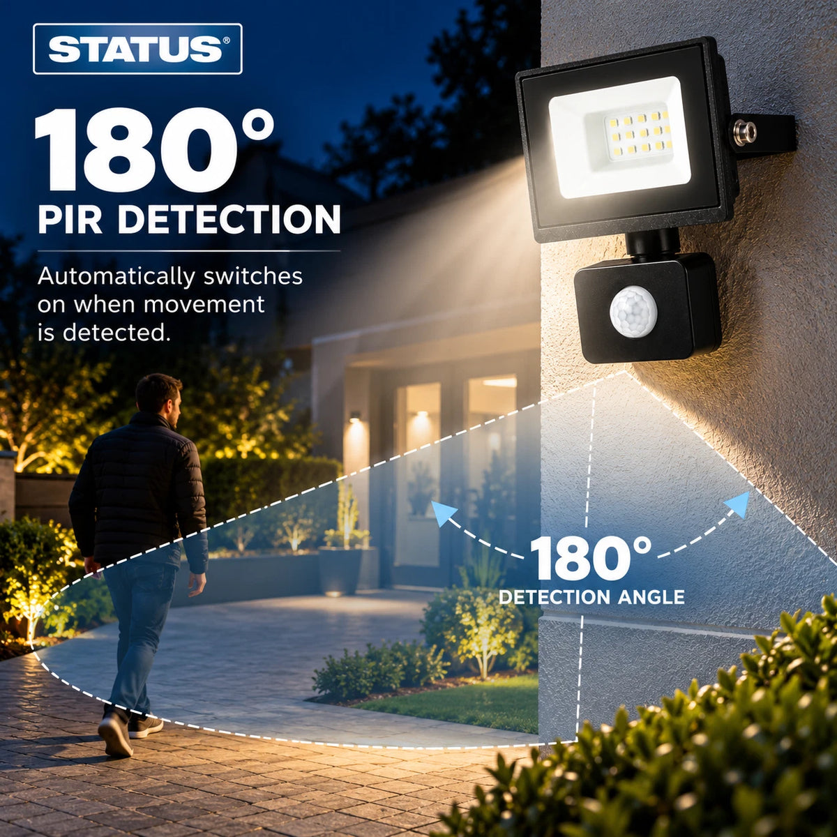 10W LED Floodlight Outdoor Security PIR Motion Sensor Light IP65 Waterproof