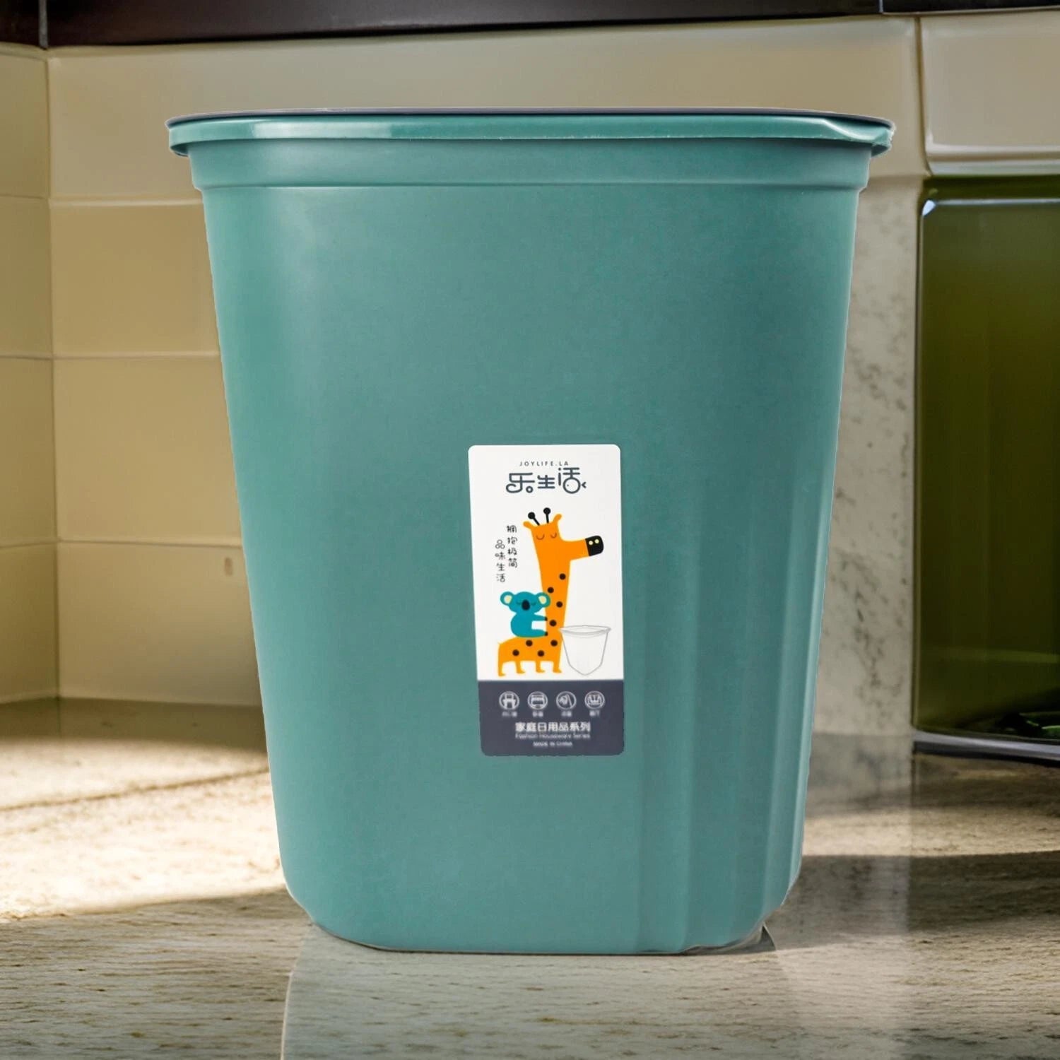 7L Plastic Waste Paper Bin – Square Dustbin for Kitchen, Office & Bathroom