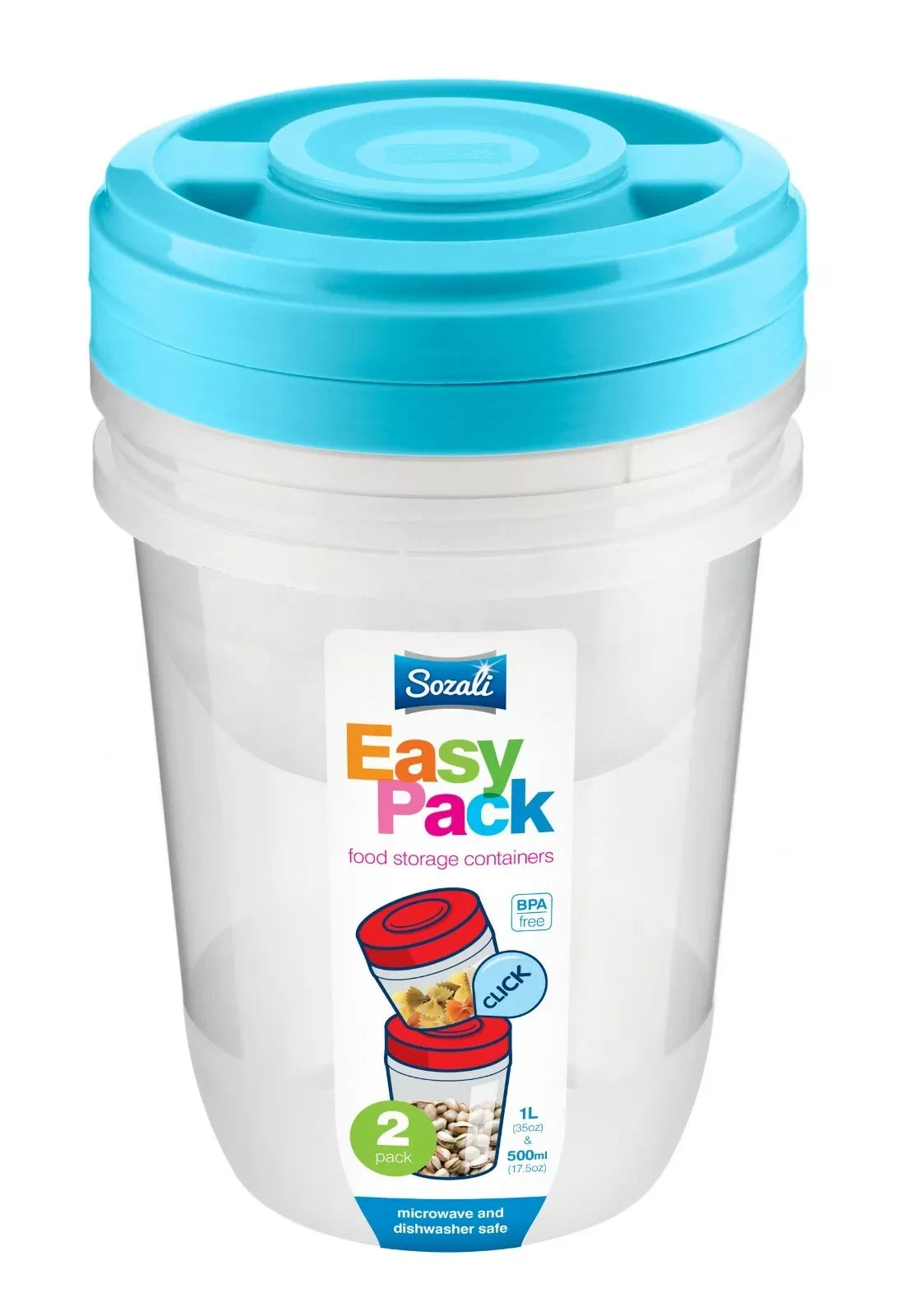 3 x 1L Food Storage Containers With Lids Smart BPA Free Plastic Nested Kitchen