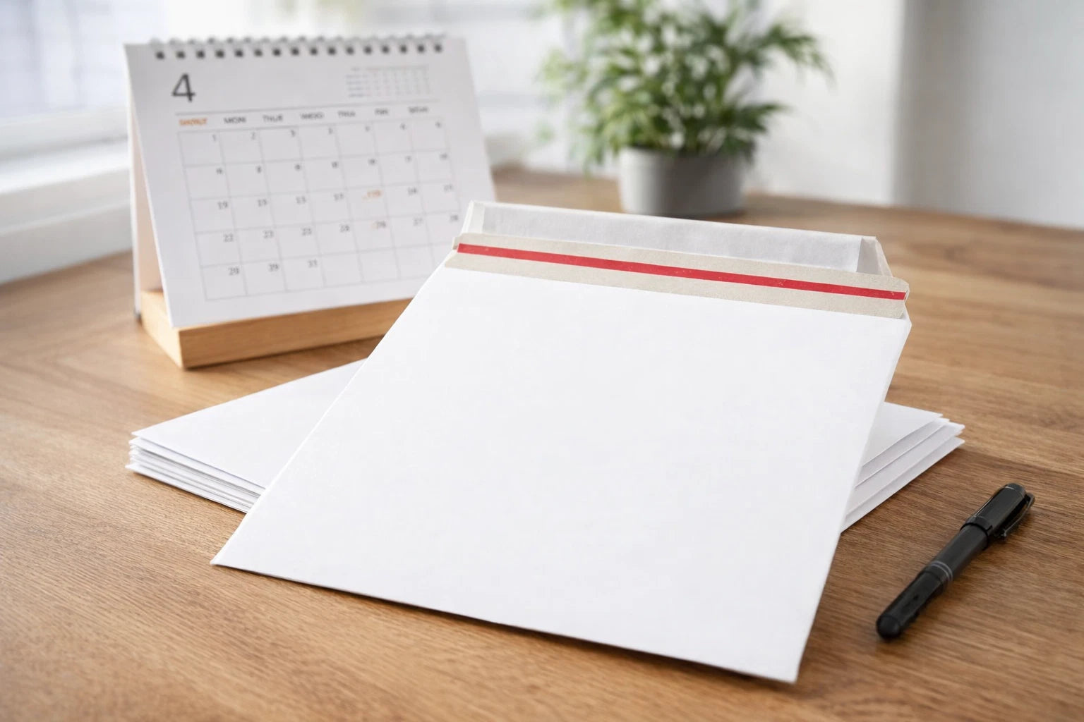 White Envelopes Peel & Seal All Board Calendar Mail Cardboard 340mm x 340mm