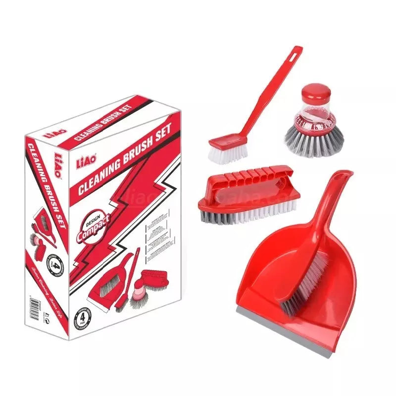 5 Piece Cleaning Set – Dustpan, Brush & Floor Scrubbing Tools for Kitchen, Bathroom & Home Cleaning