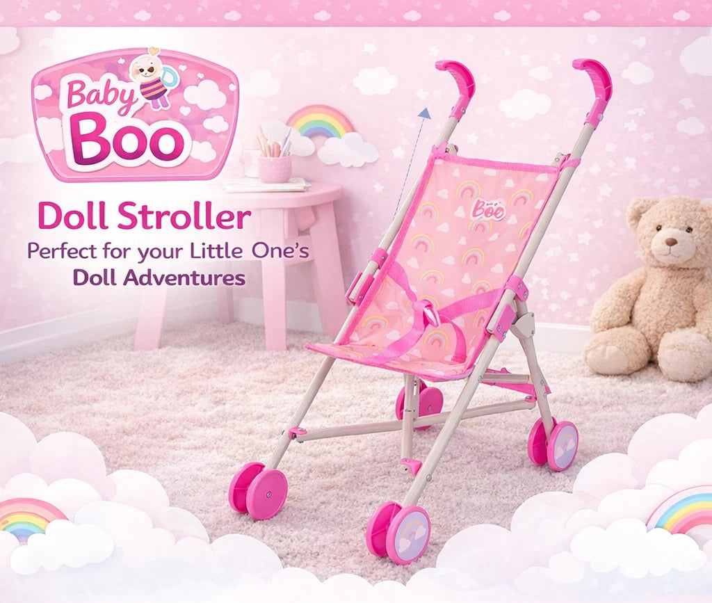 Dolls Pram Girls Toy Doll Stroller Baby Doll Pram Dolls Single Pushchair Buggy