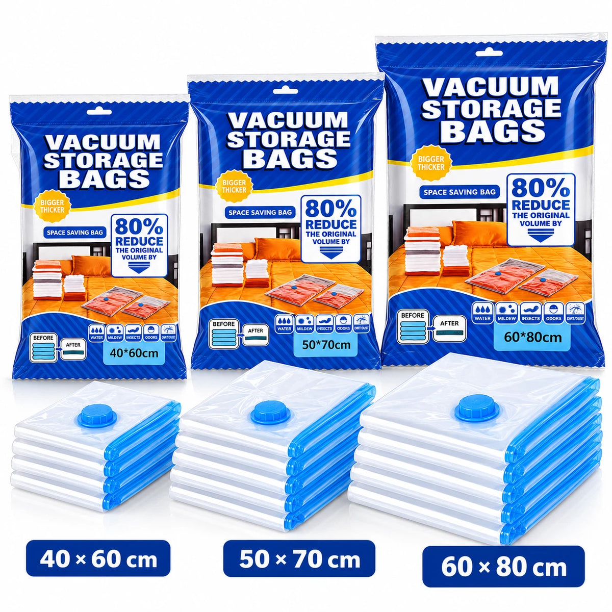 Vacuum Storage Bags for Clothes Duvets Vacum Small Medium Large Space Saving