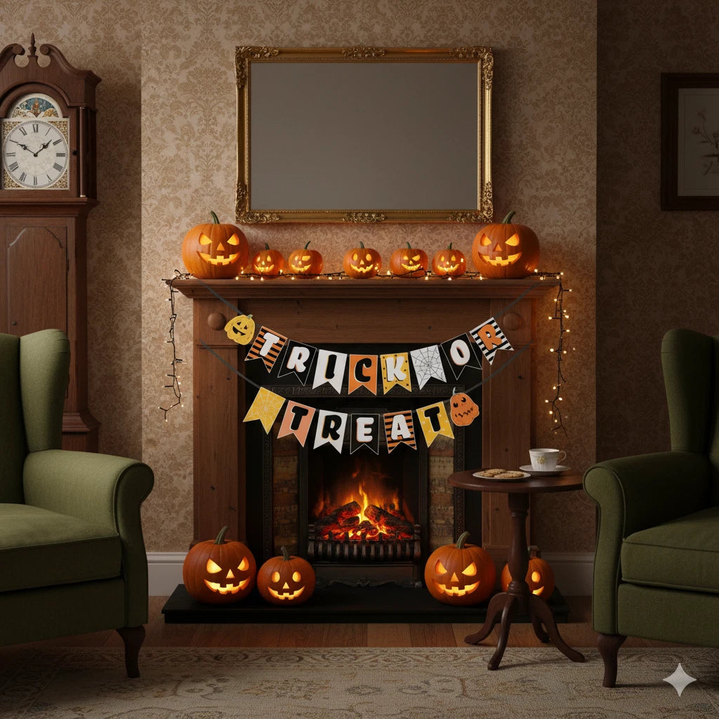 Halloween Decoration Indoor Trick or Treat 3m Bunting Party Decor Spooky Banner