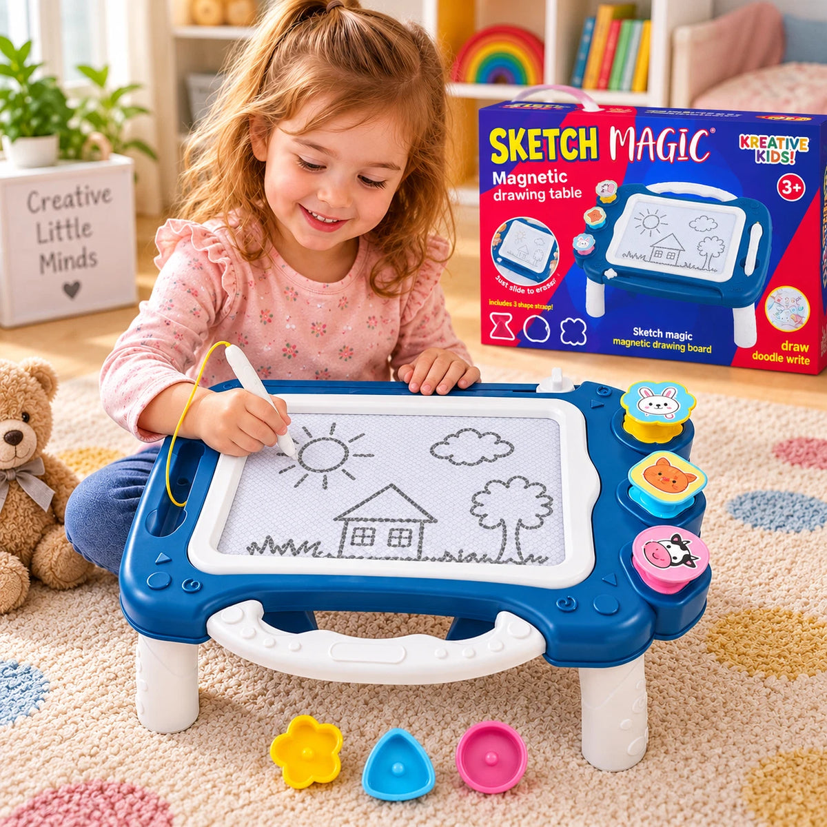 Magnetic Kids Writing Drawing Board Table Magic Writer Magnetic Slate Doodle Pad