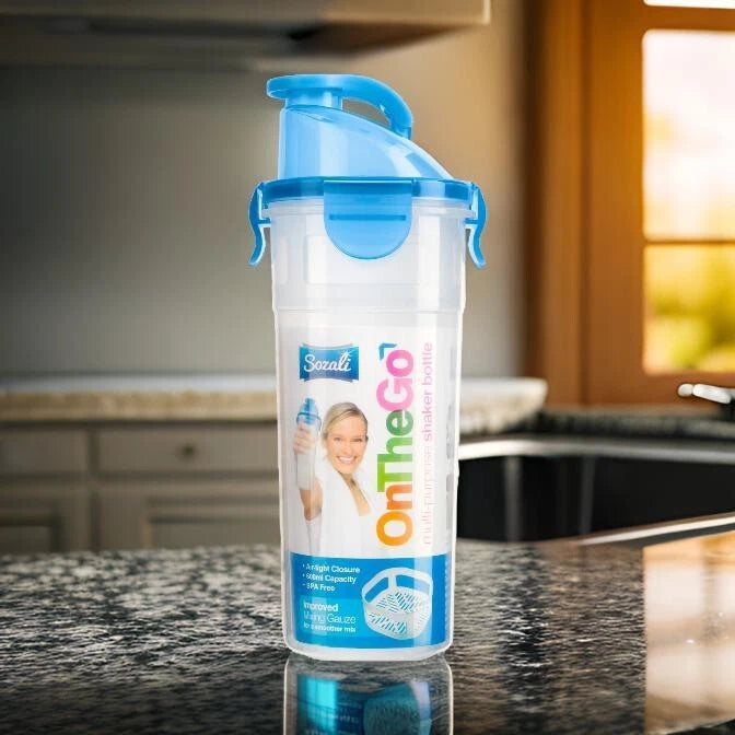 Protein Shaker Bottle 600ml Airtight Mixer Cup Pre Workout Sports Gym BPA Free
