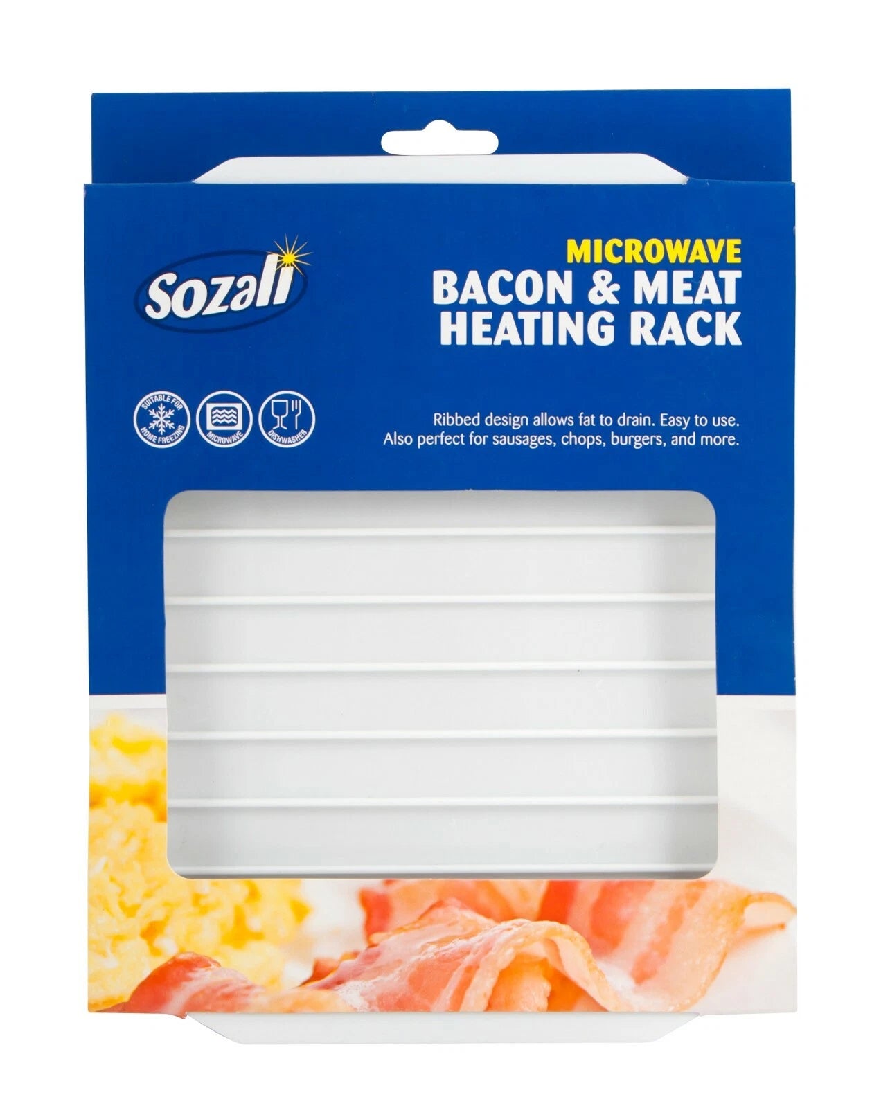 Plastic Microwave Tray Bacon Meat Rack Crisper Cooking Defrosting Ovenware