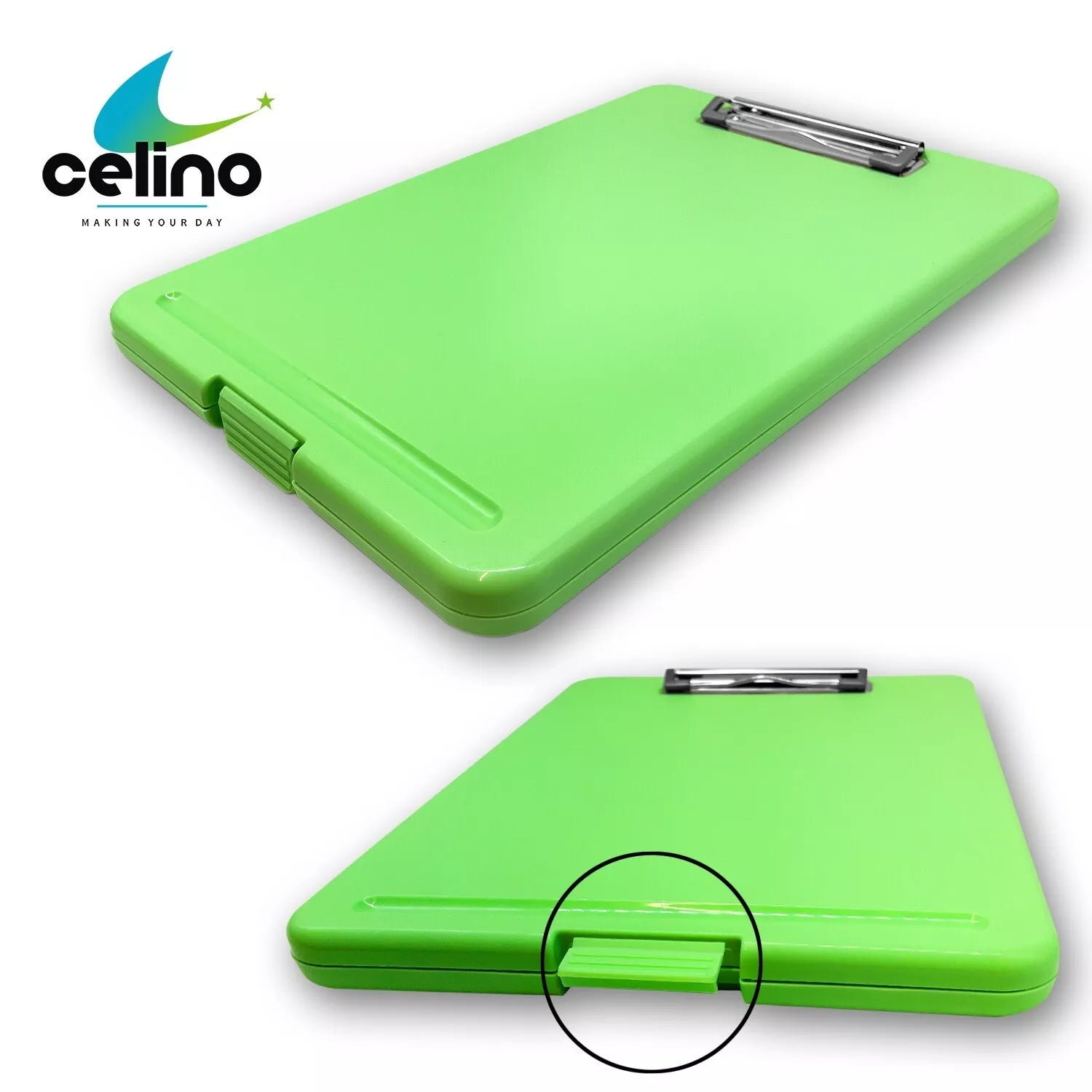 A4 Clipboard with Storage Box – Durable Plastic Document Folder File Organizer | Writing Pad & Filing Clipboard for Office, School & Exams