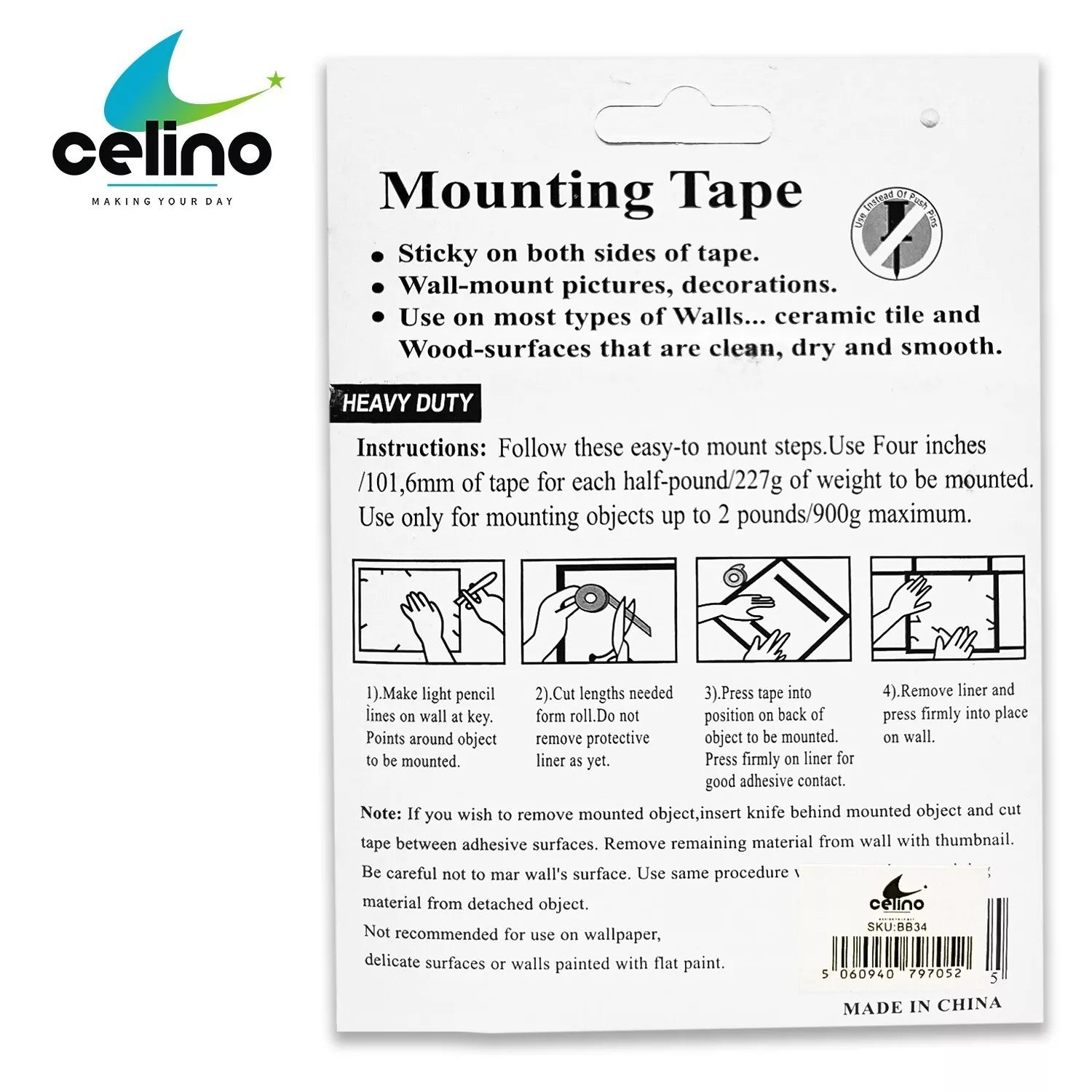 Double Sided Tape Heavy Duty Mounting Foam Tape Strong 18mm x 2m Wall Picture