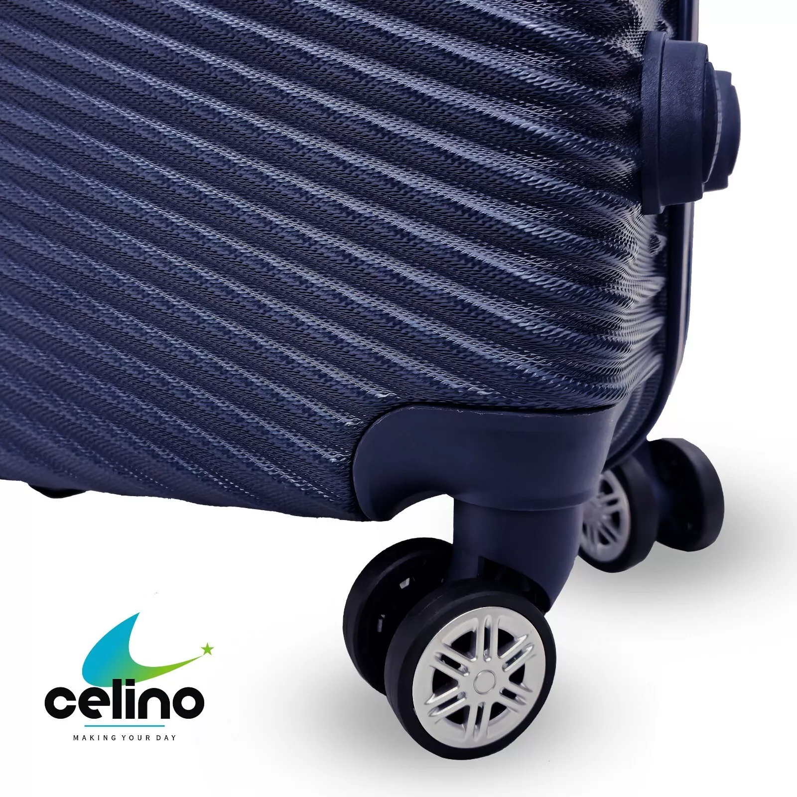 Suitcase Set of 3 Lightweight ABS Hard Shell 4 Wheel Luggage Set Travel Trolley