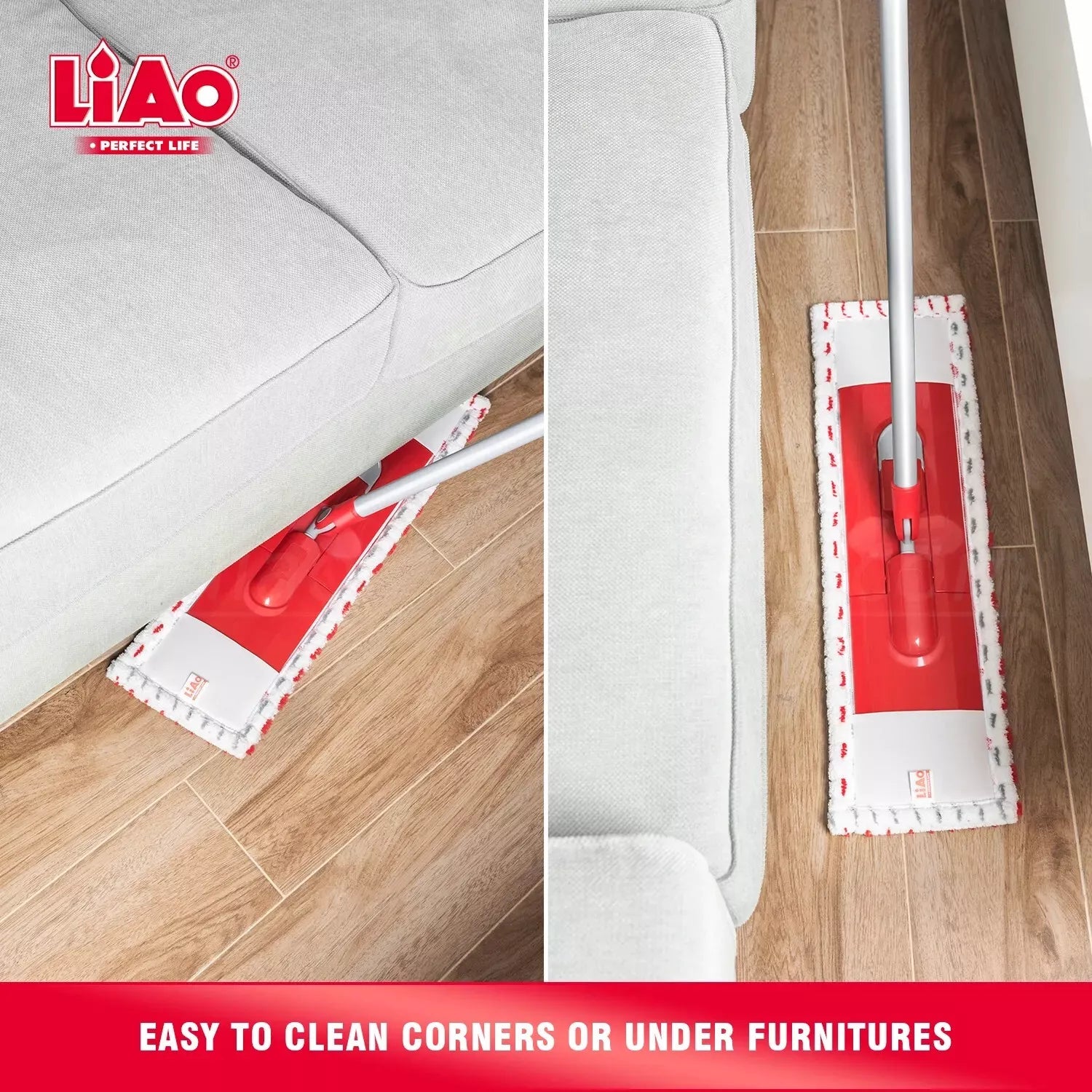 Extendable Flat Microfibre Floor Mop + Refill Kitchen Bathroom Cleaning Wet Dry