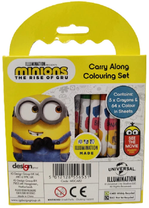 Minions The Rise of Gru Carry Along Colour Set Travel Activity Party Bag Filler