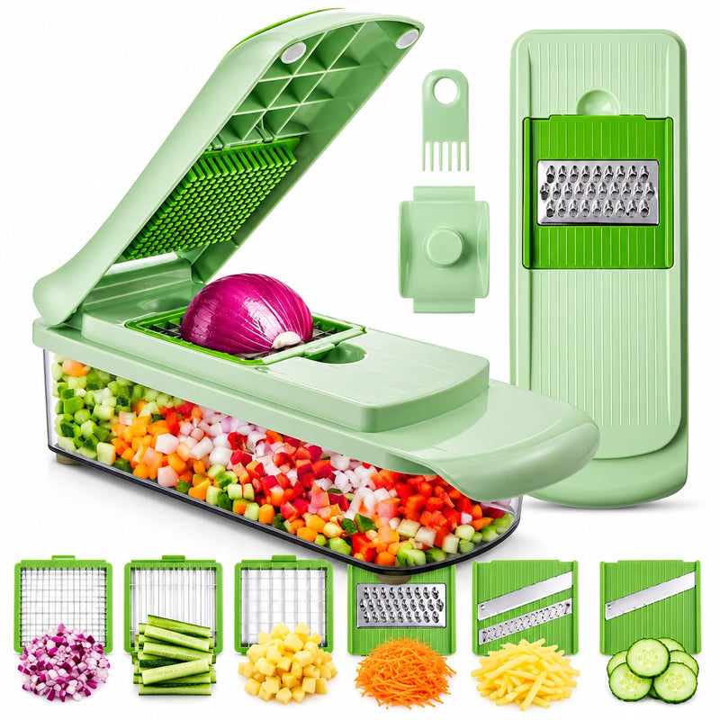 6 in 1 Vegetable Chopper Mandoline Slicer Dicer Cutter Grater Kitchen Gadget NEW