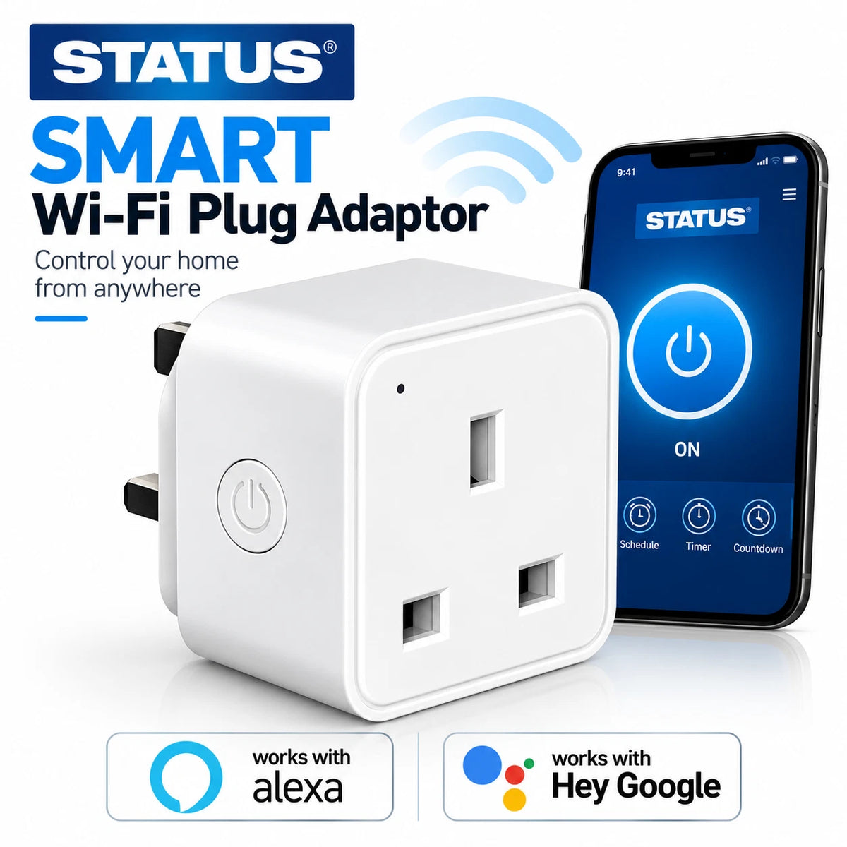 Smart WiFi Plug 13A UK Socket Alexa Google Assistant App Voice Control Timer