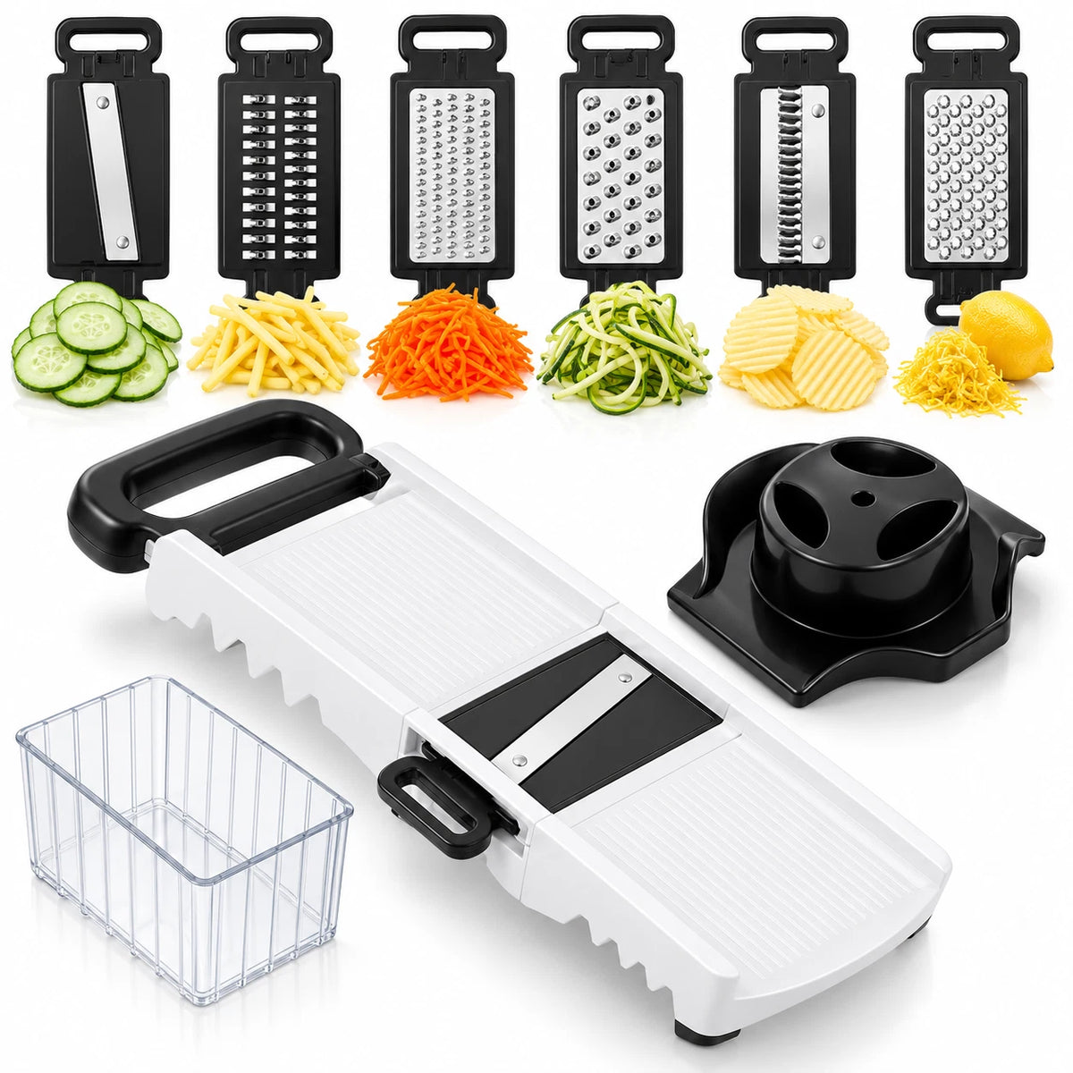 6 in 1 Mandoline Slicer Vegetable Cutter Grater Julienne Potato Slicer Shredder