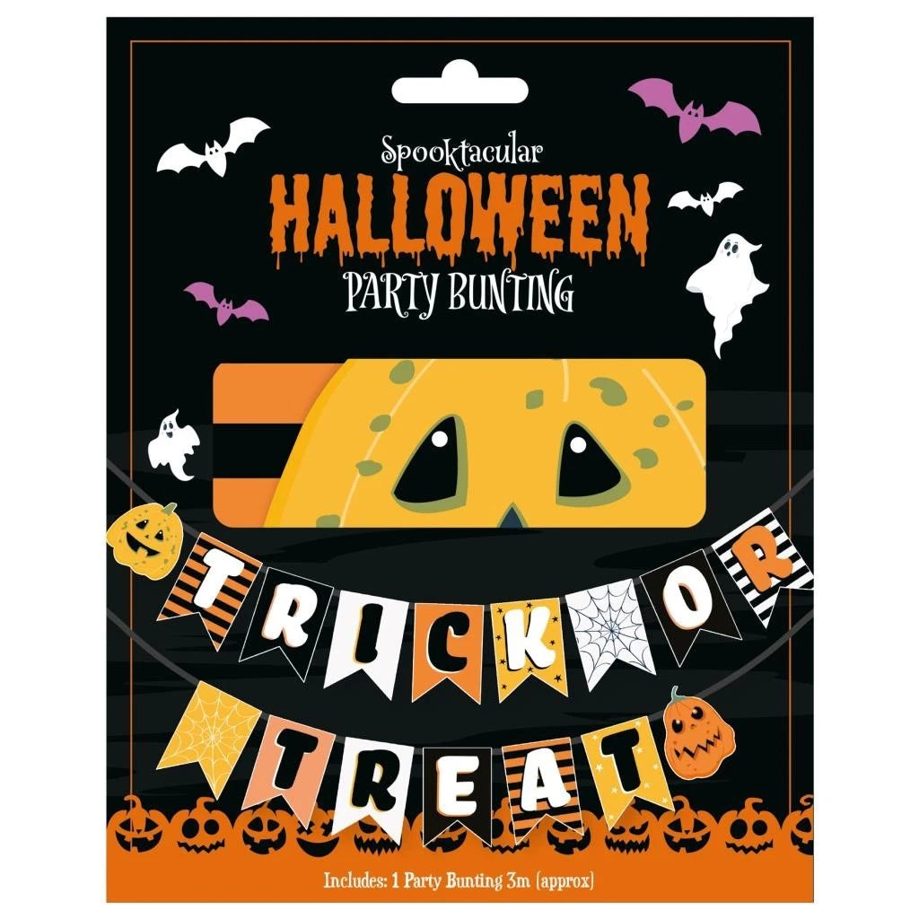 Halloween Decoration Indoor Trick or Treat 3m Bunting Party Decor Spooky Banner