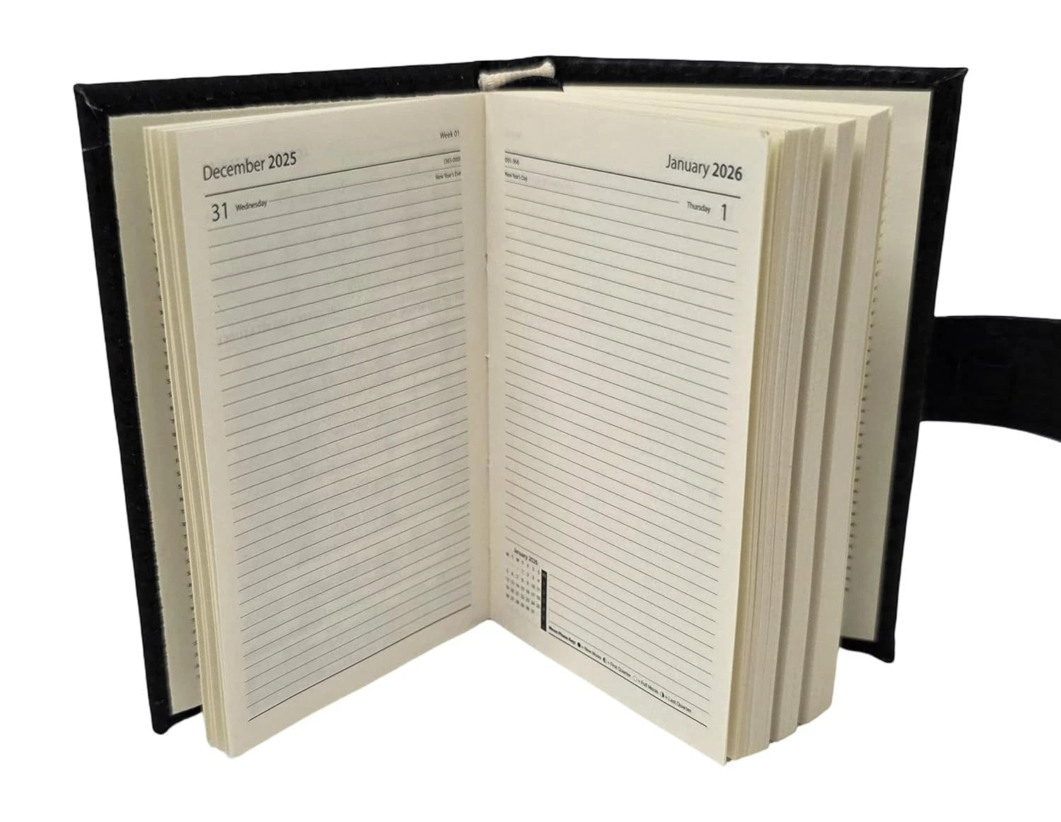 2027 Page a Day A7 Diary Soft Leather Feel Pocket Size Journal With Pen Gift