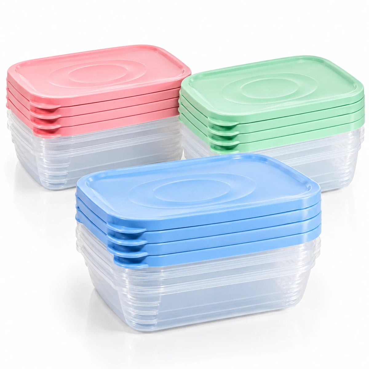 4 x 1 Litre Plastic Food Storage Containers With Lids Reusable Micorwave Freezer
