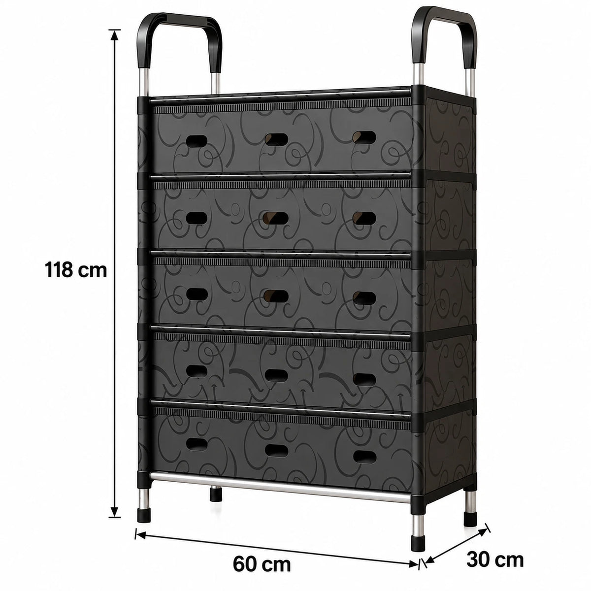 5 Tier Shoe Rack Storage Organiser Hallway Entryway Metal Stand Space Saving NEW