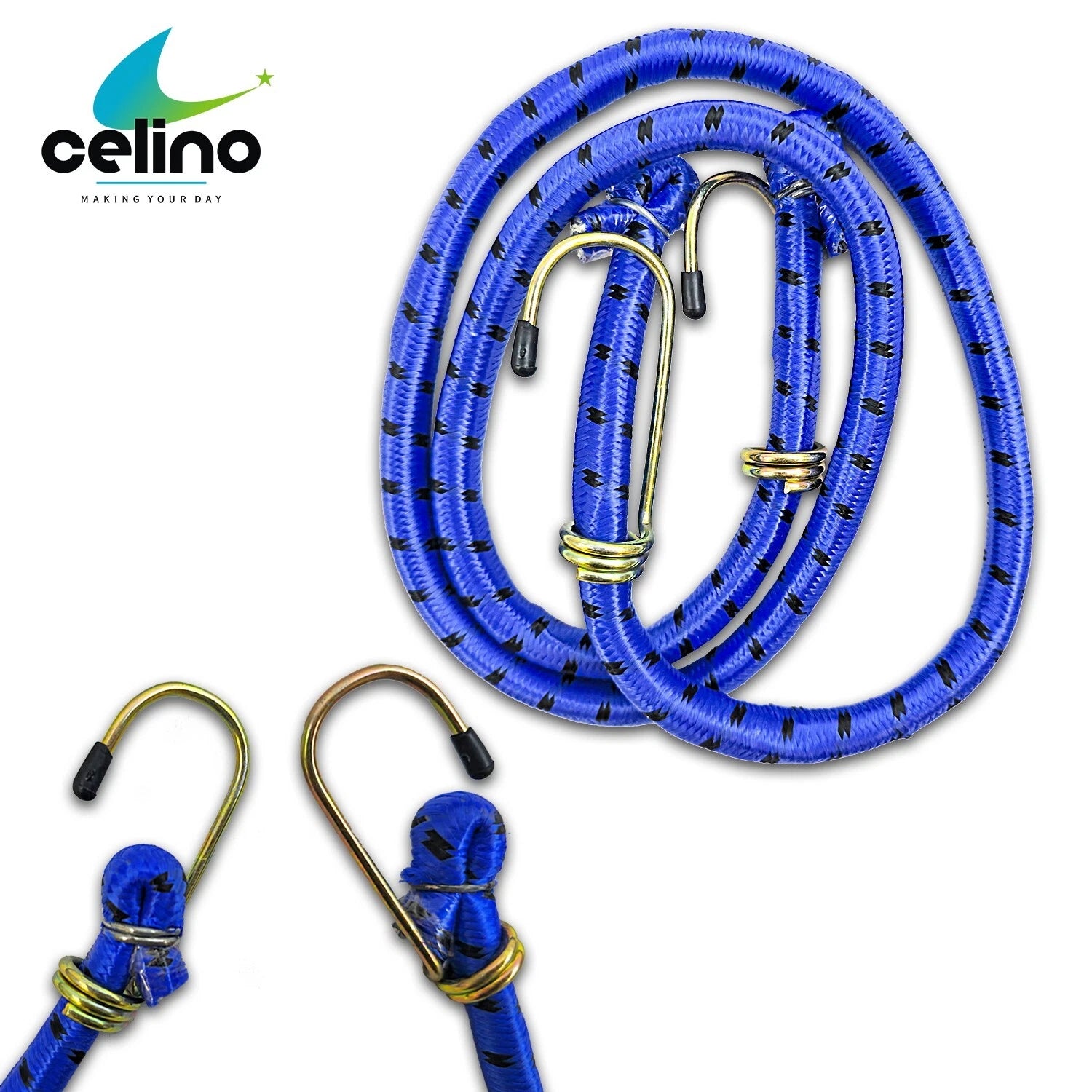 Bungee Luggage Straps Cord With Hooks 12mm x 1m Long Rope Trolley Car Bike Van