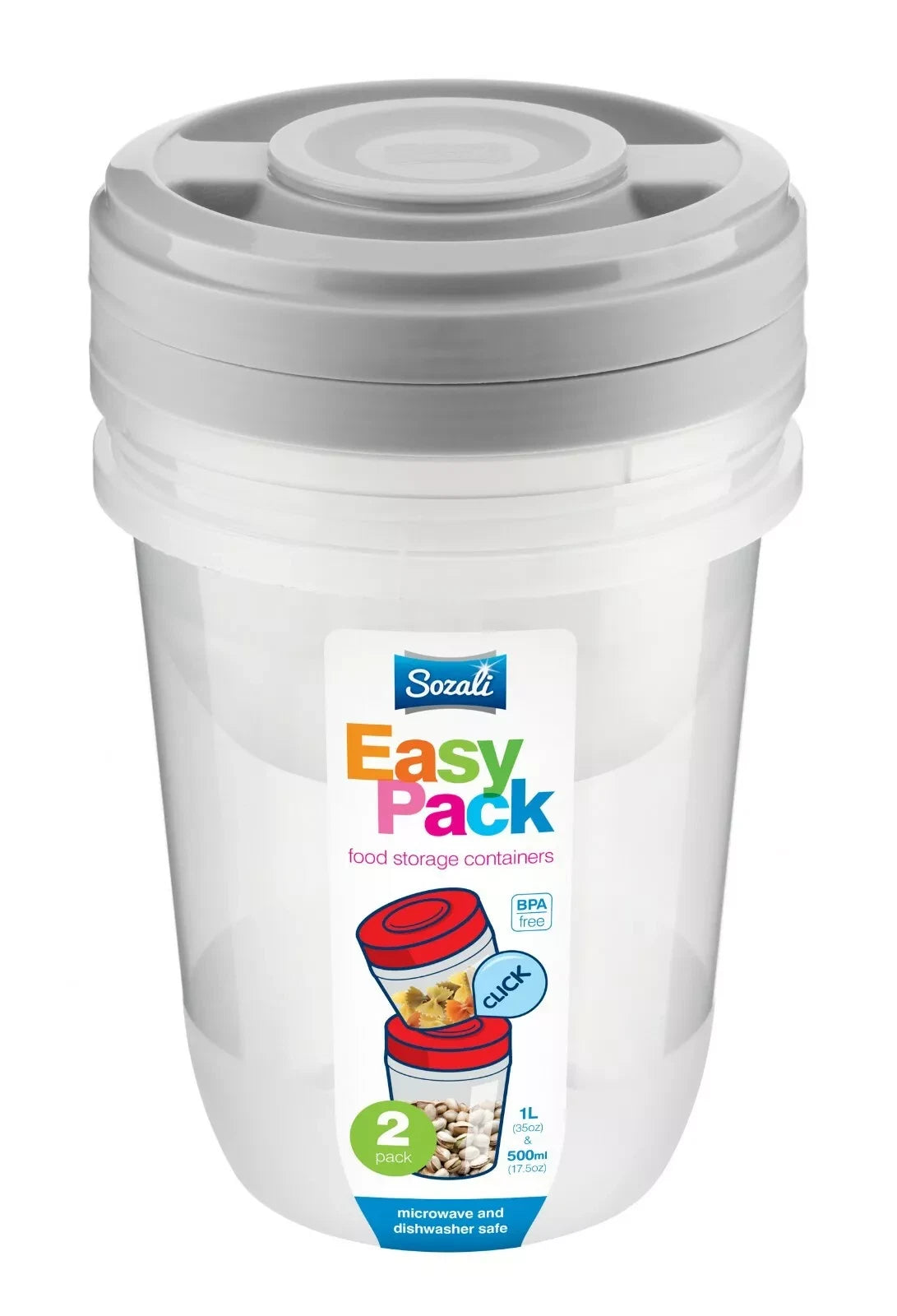 3 x 1L Food Storage Containers With Lids Smart BPA Free Plastic Nested Kitchen