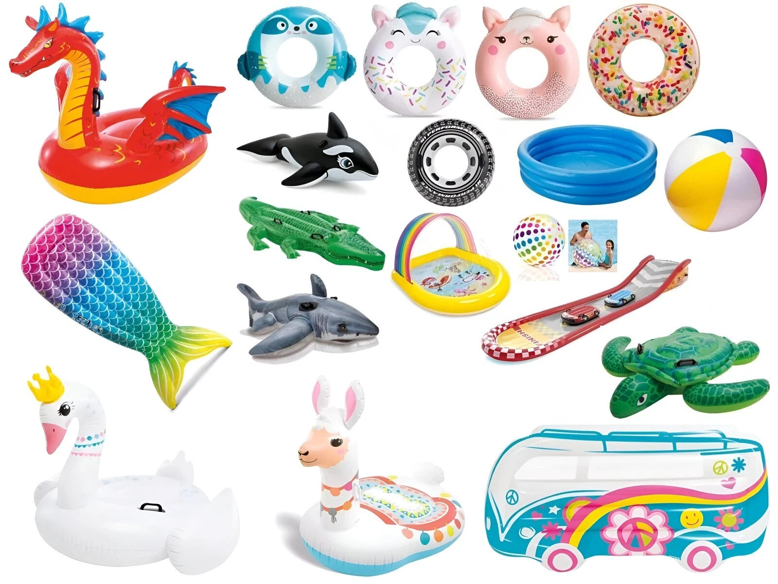 Inflatable Pool Floats Ride On Kids Adults Swim Rings Toys Beach Ball Summer Fun