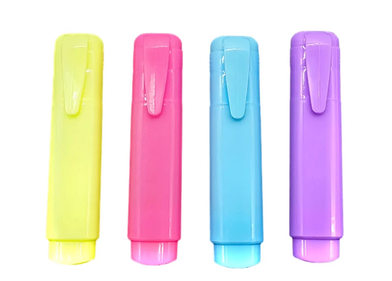 4 Chunky Highlighters Assorted Pastel Colours Chisel Tip Marker School Office