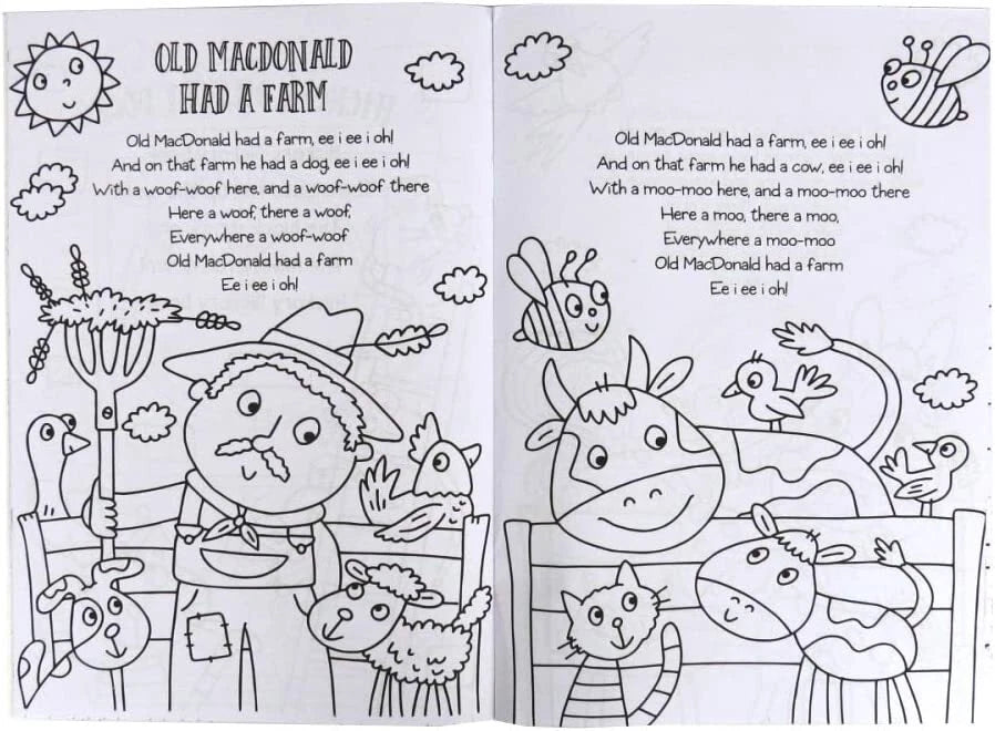 A4 Kids Colouring Book Nursery Rhymes Children Girls Boys Activity Travel Fun