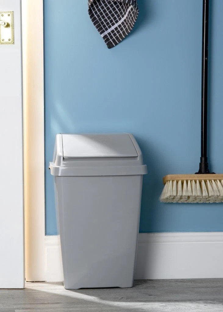 25/50L Plastic Swing Top Dust Bin Waste Rubbish Trash Can Home Kitchen Office