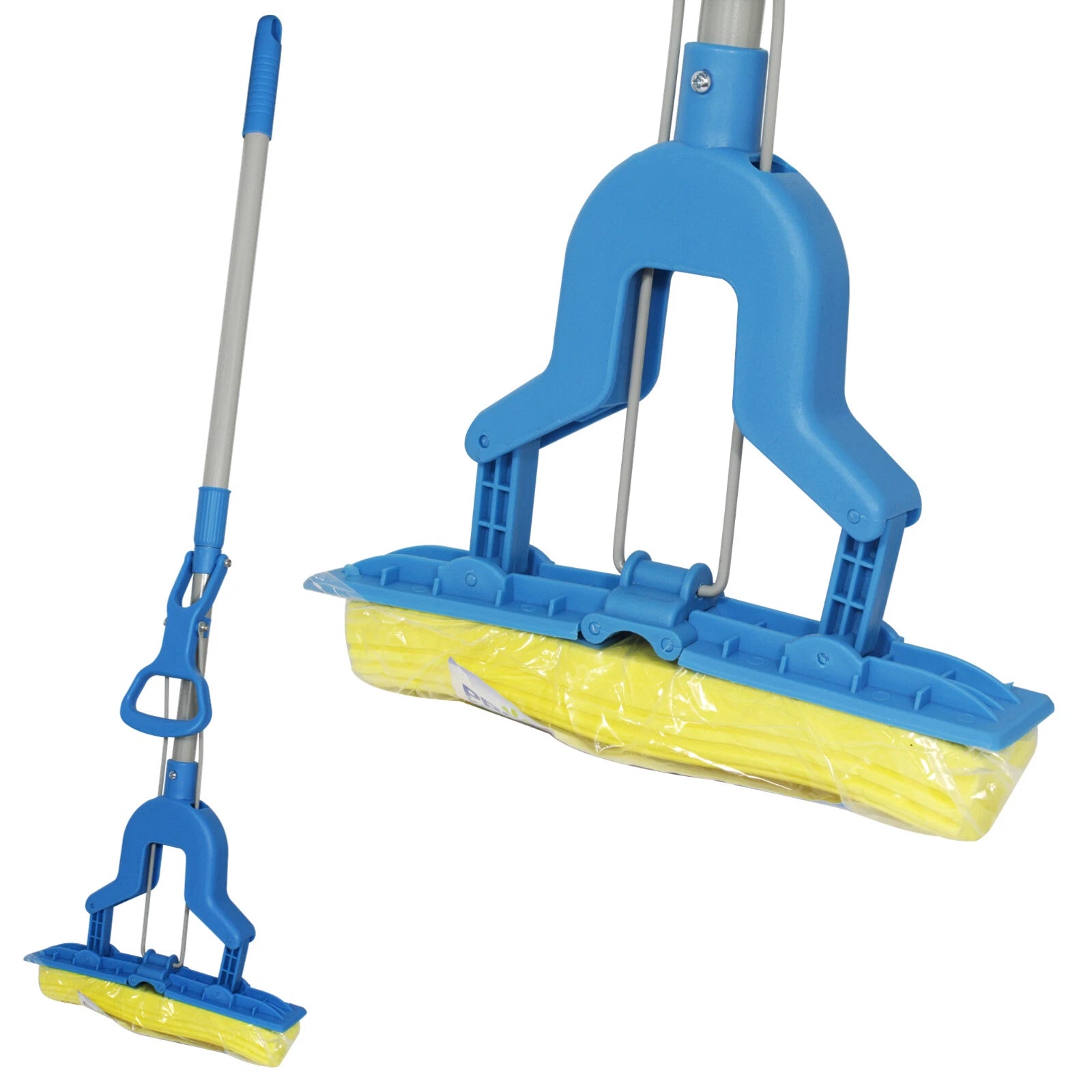 Telescopic Super-Absorbent Butterfly Sponge Squeegee Floor Mop Bathroom Cleaning