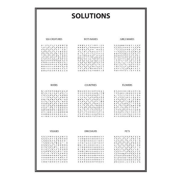 A4 Wordsearch Puzzle Book For Adults Kids Large Print Activity Travel Quiz