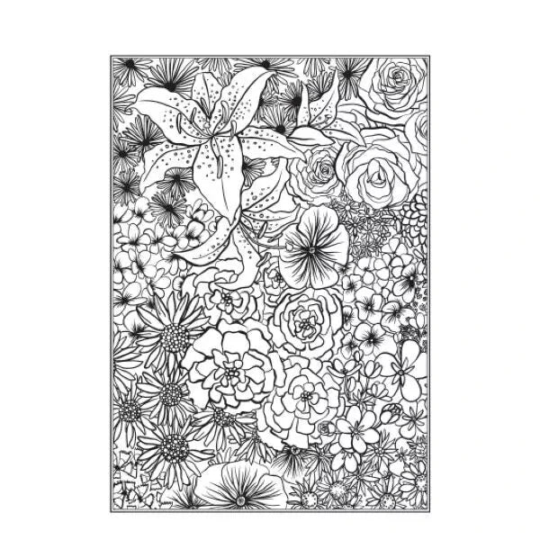 2pk A4 Colouring Books Flowers Anti-Stress Mind Relaxing Travel Therapy Books