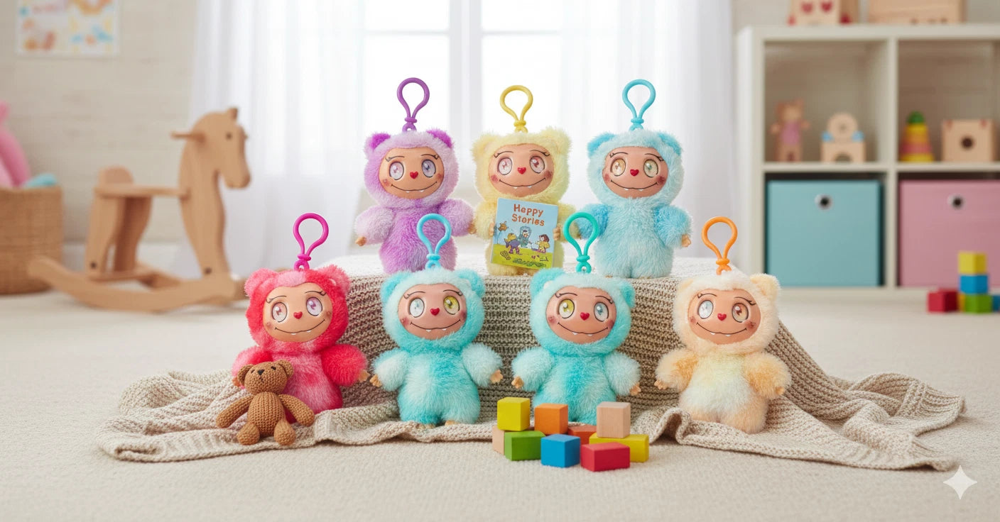 15cm Soft Cute Plush Doll Keychain Backpack Bag Charm Colourful doll Kids Adults