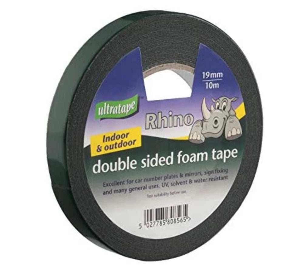Double Sided Foam Tape 10m Strong Mounting Adhesive Car Indoor Outdoor Black