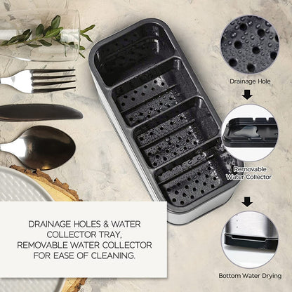 Kitchen Cutlery Holder Utensils Spoon Fork Storage Rack Organiser Countertop Box