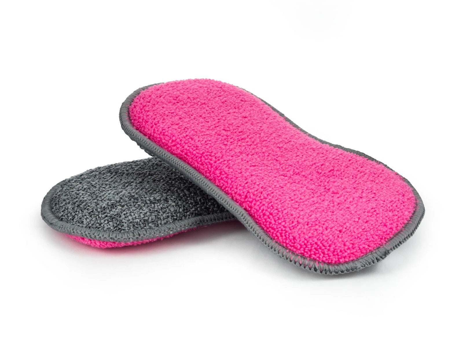 2 Microfibre Sponge Scourer Kitchen Cleaning Pads Non Scratch Dual Side Scrubber