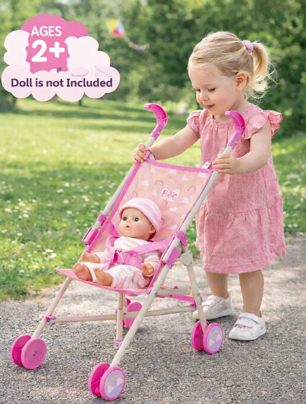 Dolls Pram Girls Toy Doll Stroller Baby Doll Pram Dolls Single Pushchair Buggy